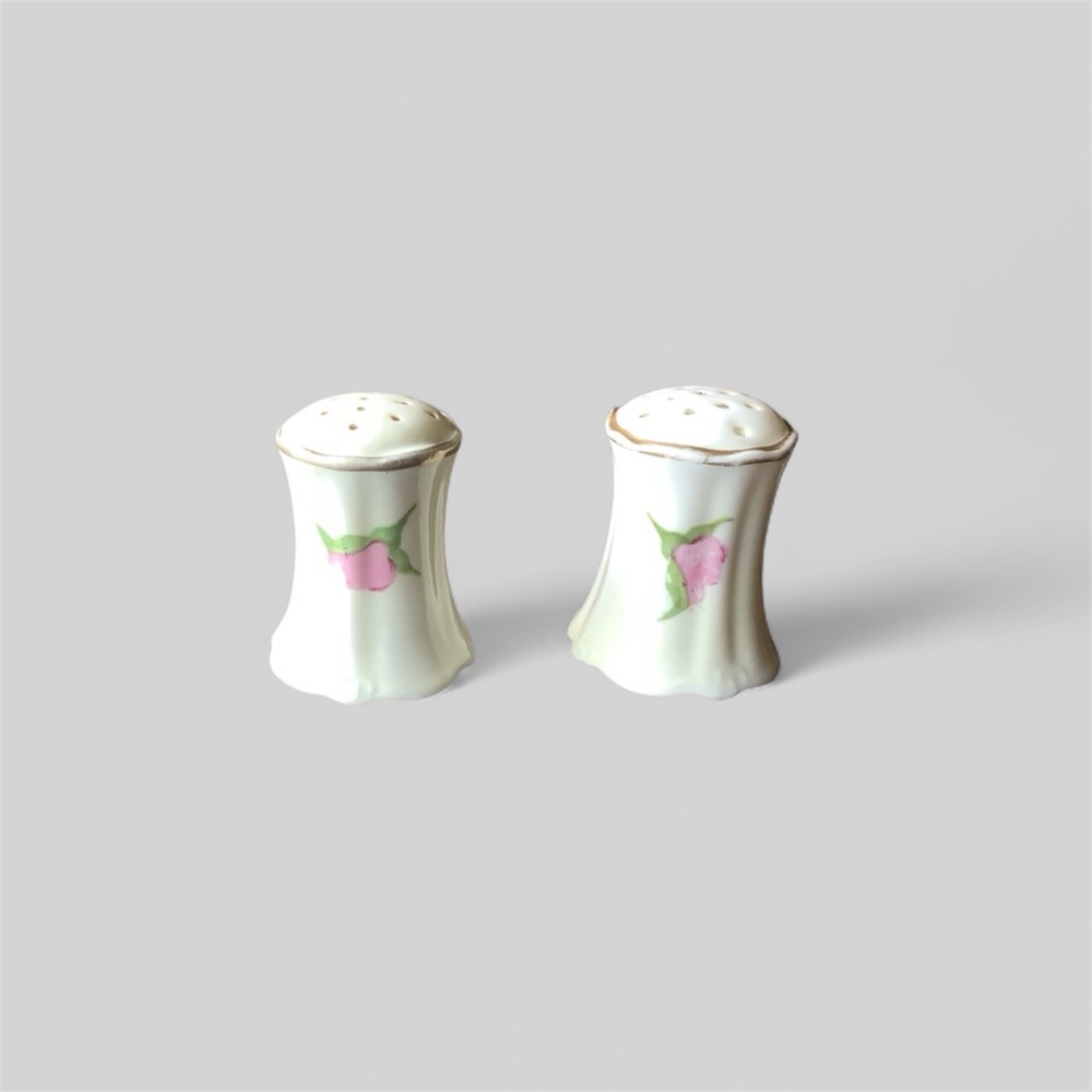 Royal Austria Rose & Leaf Rosebud Salt & Pepper Shakers O&EG